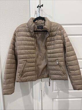 Red Dress Boutique Taupe Quilted Lightweight Puffer Jacket